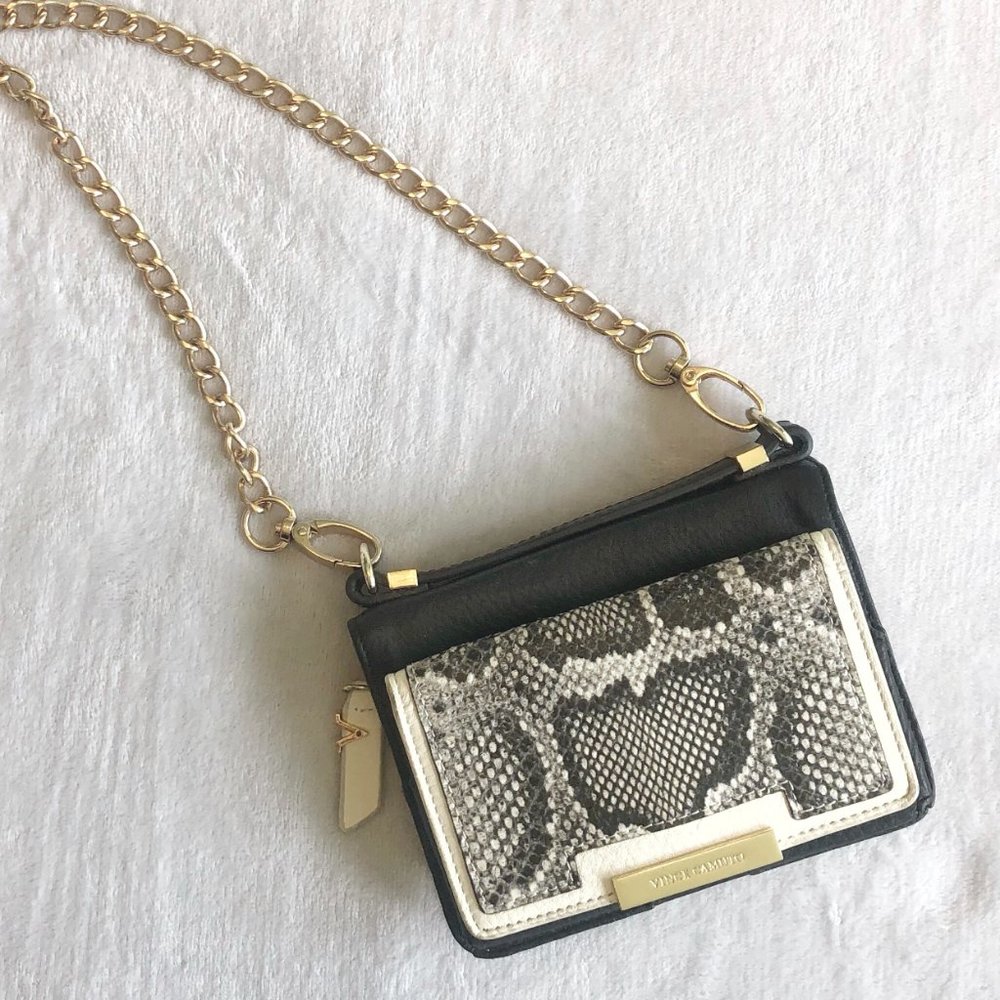 Vince Camuto Snakeskin and Leather Wallet Purse